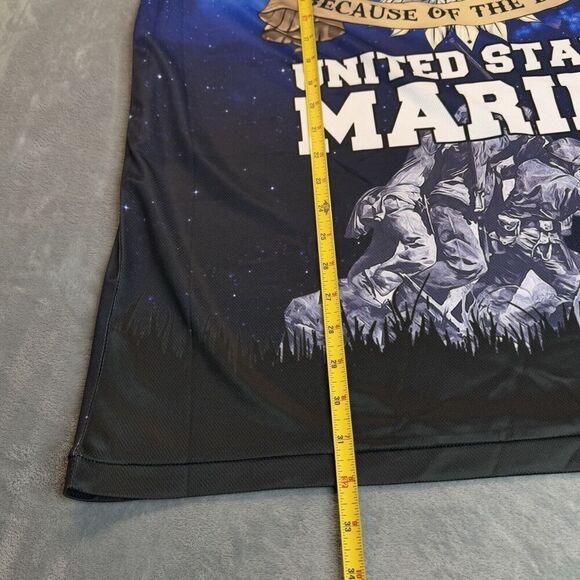 Veteran XL Polo Shirt Land Of The Free US Marine Army Polo Shirt Print All Over - Picture 12 of 15